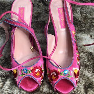 Betsy Johnson Jamison heels In Hot Pink!!